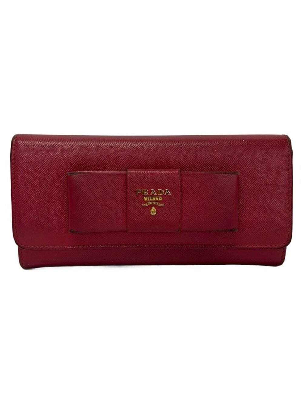 Prada Wallet Pink Ribbon Leather